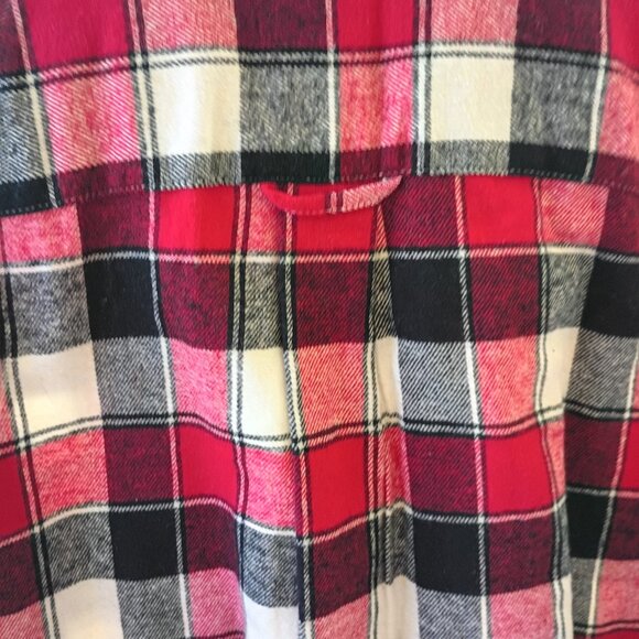 Saddlebred plaid flannel shirt size L classic fit black red cotton pocket NWT - Picture 7 of 9